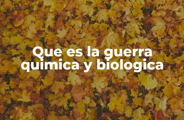 Que es la Guerra Quimica y Biologica