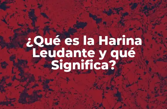 ¿qué es la Harina Leudante y Qué Significa?