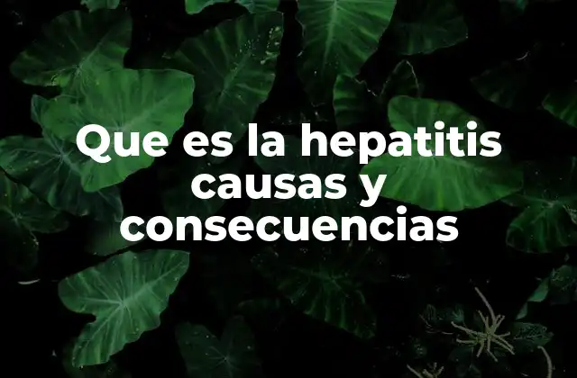 Que es la Hepatitis Causas y Consecuencias