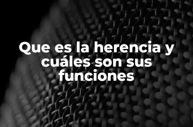 Que es la Herencia y Cuáles Son Sus Funciones