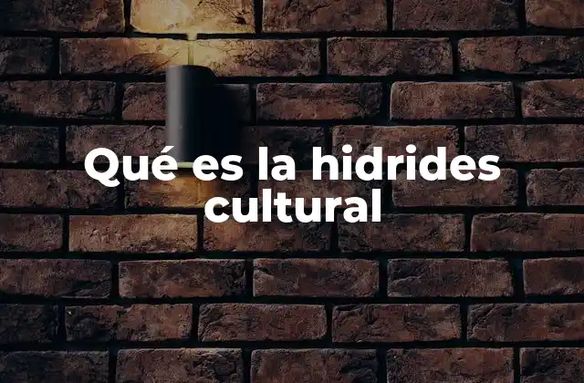 Qué es la Hidrides Cultural