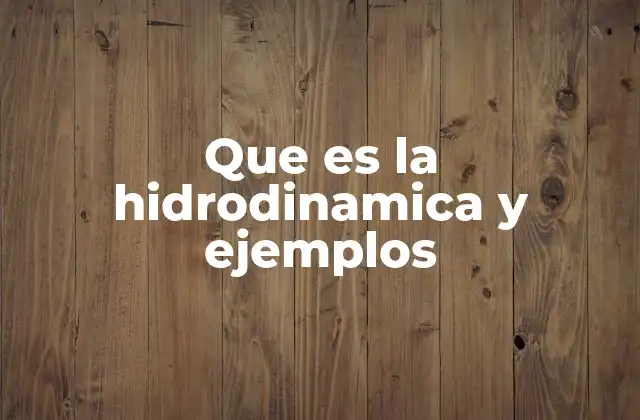 Que es la Hidrodinamica y Ejemplos 2 La ciencia detrás del movimiento del agua