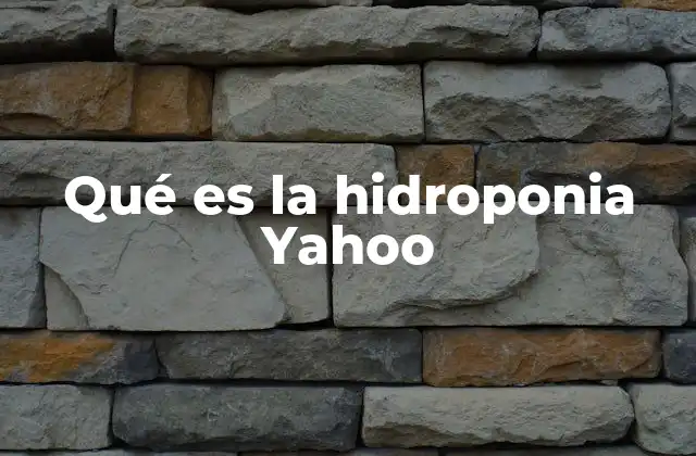 Qué es la Hidroponia Yahoo