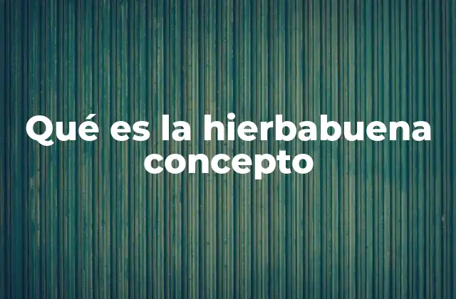 Qué es la Hierbabuena Concepto