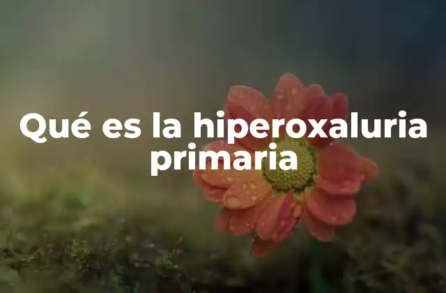 Qué es la Hiperoxaluria Primaria