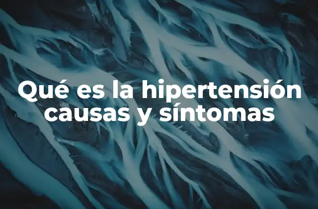 Qué es la Hipertensión Causas y Síntomas