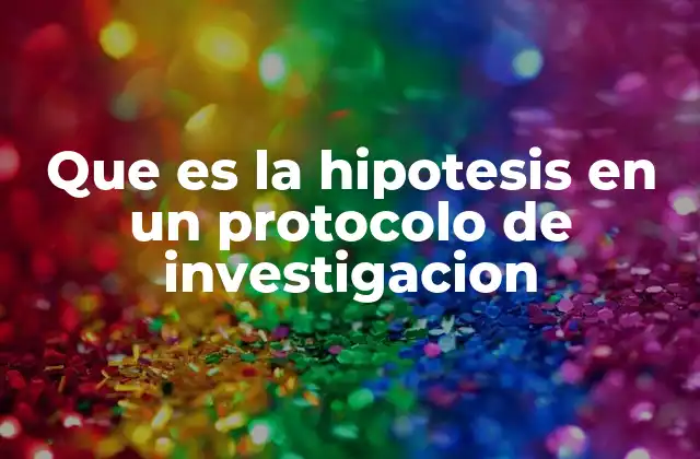 Que es la Hipotesis en un Protocolo de Investigacion