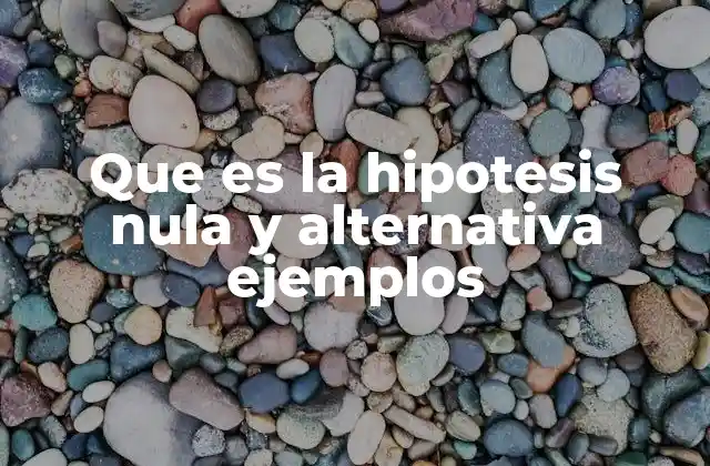 Que es la Hipotesis Nula y Alternativa Ejemplos