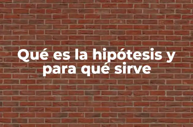 Qué es la Hipótesis y para Qué Sirve