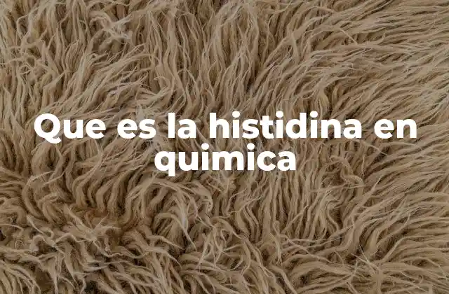 Que es la Histidina en Quimica