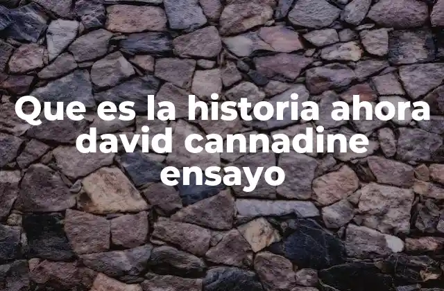 Que es la Historia Ahora David Cannadine Ensayo
