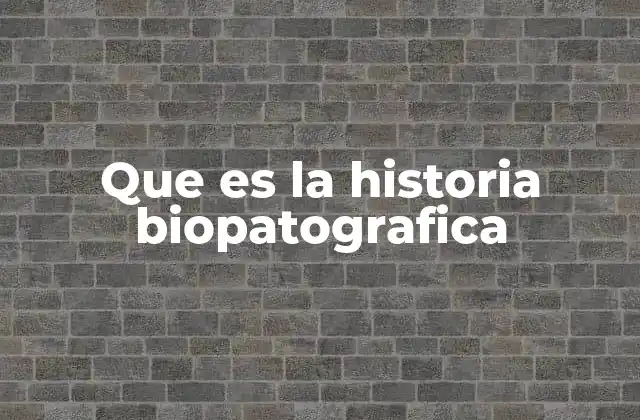 Que es la Historia Biopatografica