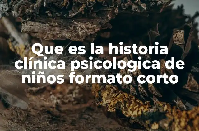 Que es la Historia Clínica Psicologica de Niños Formato Corto