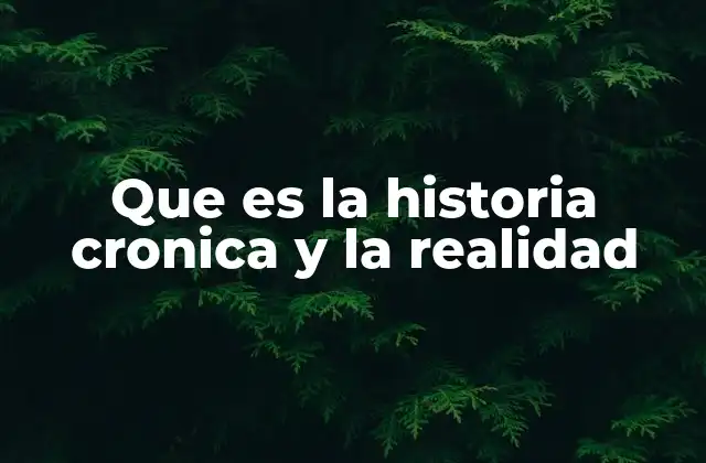 Que es la Historia Cronica y la Realidad