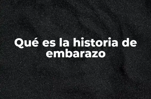 Qué es la Historia de Embarazo