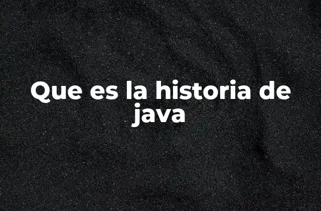 Que es la Historia de Java