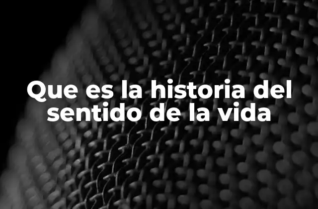Que es la Historia Del Sentido de la Vida