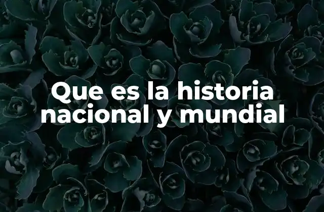 Que es la Historia Nacional y Mundial