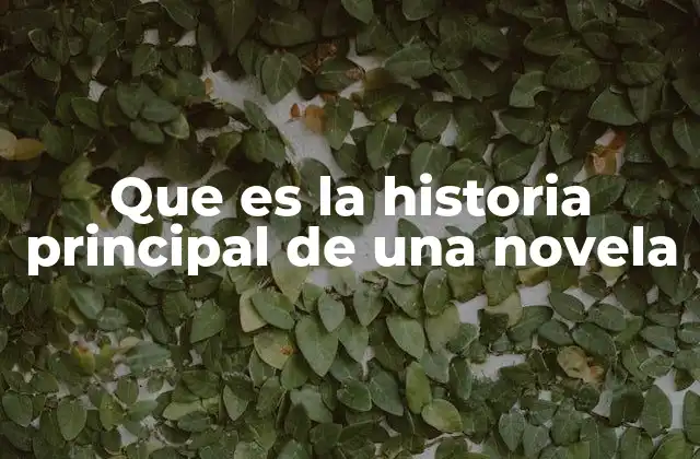Que es la Historia Principal de una Novela 2 La columna vertebral de una novela y su estructura narrativa