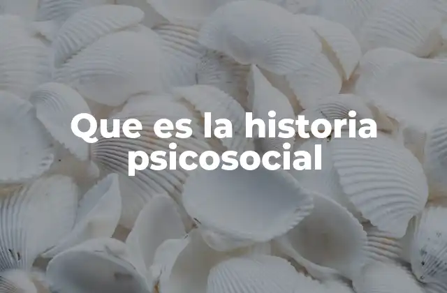 Que es la Historia Psicosocial