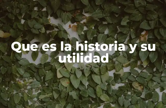 Que es la Historia y Su Utilidad