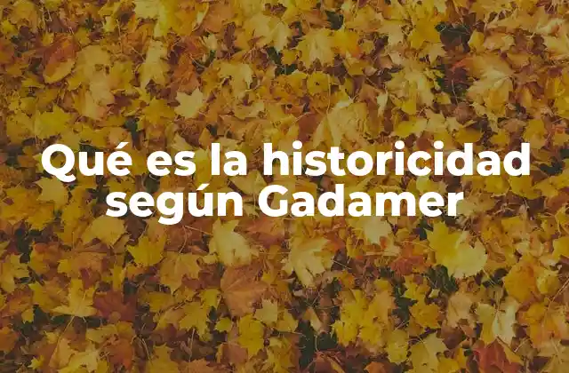 Qué es la Historicidad según Gadamer