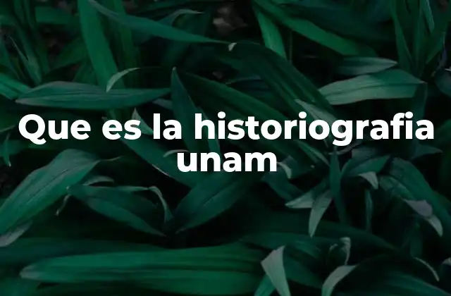 Que es la Historiografia Unam