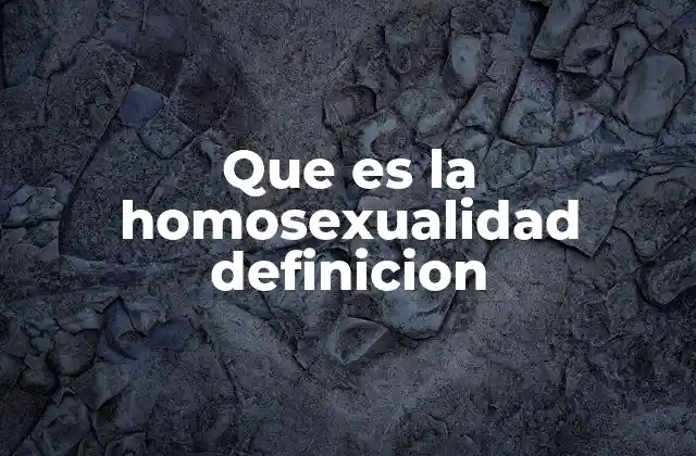 Que es la Homosexualidad Definicion