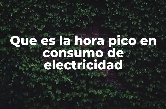 Que es la Hora Pico en Consumo de Electricidad 2 Cómo afecta la hora pico al sistema eléctrico
