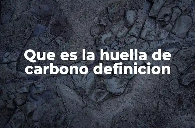 Que es la Huella de Carbono Definicion