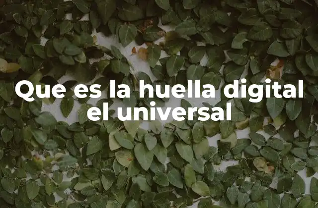 Que es la Huella Digital el Universal