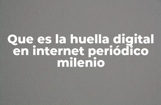 Que es la Huella Digital en Internet Periódico Milenio