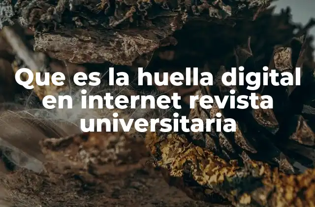 Que es la Huella Digital en Internet Revista Universitaria