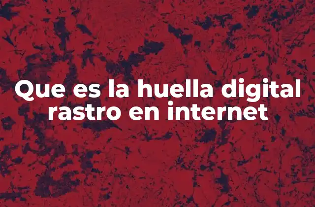 Que es la Huella Digital Rastro en Internet