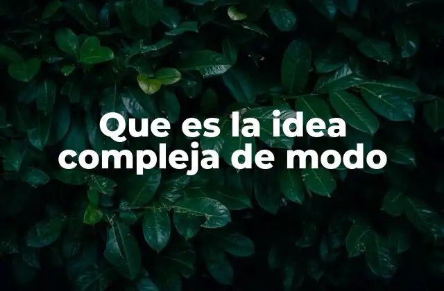 Que es la Idea Compleja de Modo