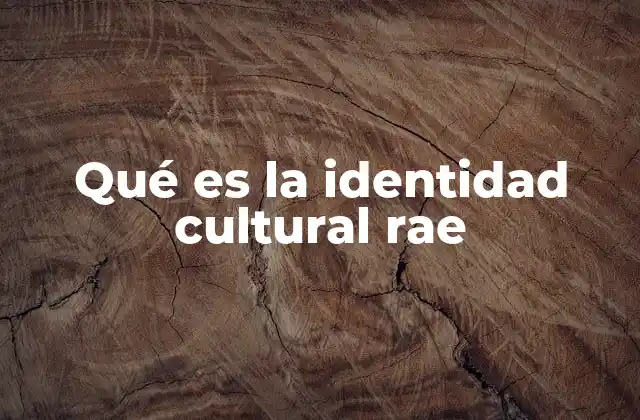 Qué es la Identidad Cultural Rae