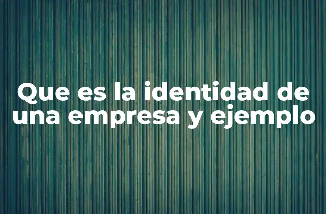 Que es la Identidad de una Empresa y Ejemplo