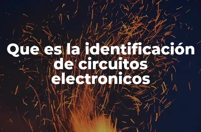Que es la Identificación de Circuitos Electronicos