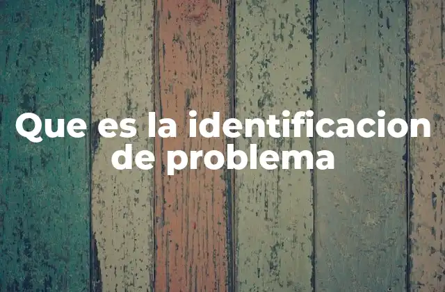 Que es la Identificacion de Problema
