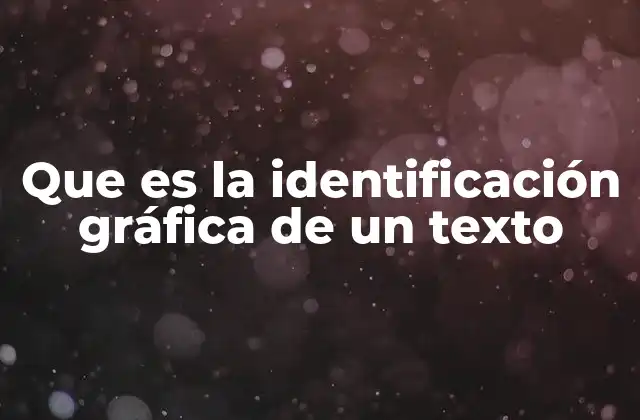 Que es la Identificación Gráfica de un Texto