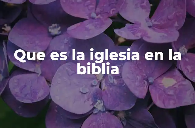 Que es la Iglesia en la Biblia
