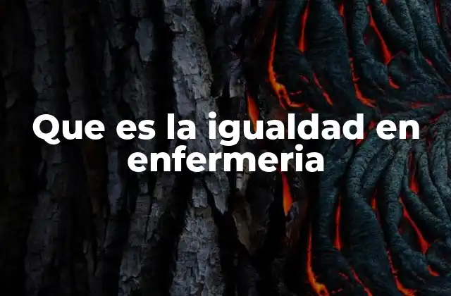 Que es la Igualdad en Enfermeria