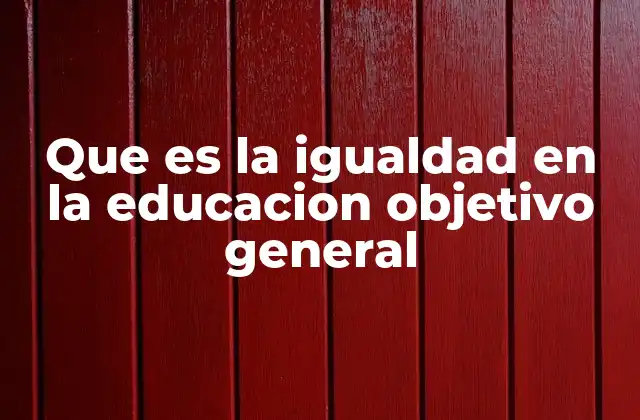 Que es la Igualdad en la Educacion Objetivo General 2 El rol de las políticas públicas en la educación inclusiva