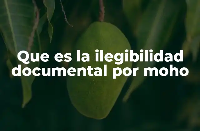 Que es la Ilegibilidad Documental por Moho
