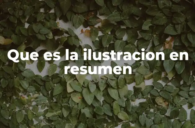 Que es la Ilustracion en Resumen