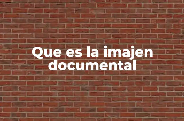 Que es la Imajen Documental