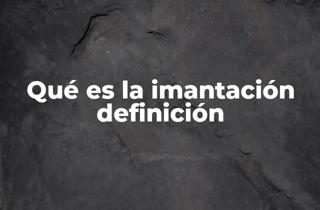 Qué es la Imantación Definición