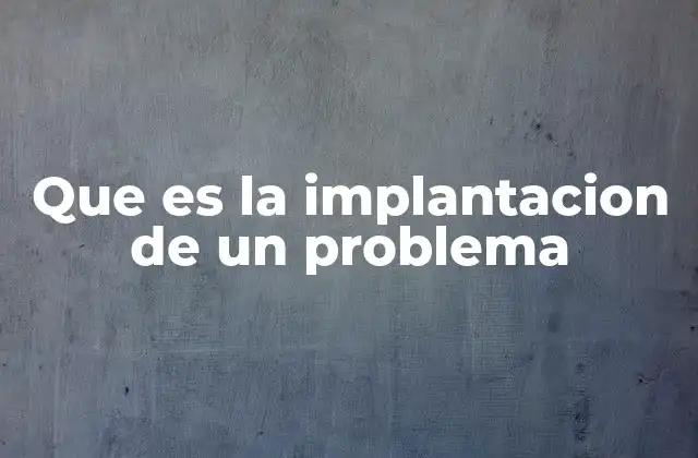 Que es la Implantacion de un Problema