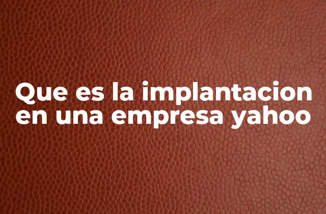 Que es la Implantacion en una Empresa Yahoo