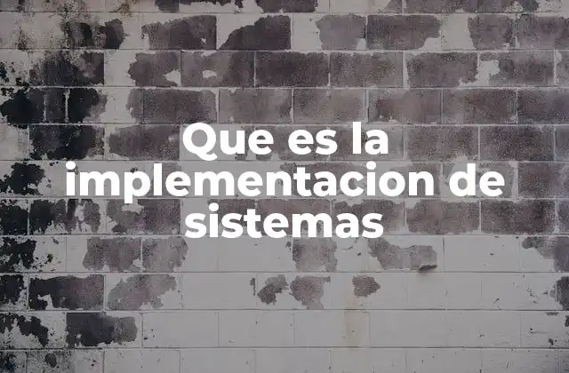 Que es la Implementacion de Sistemas